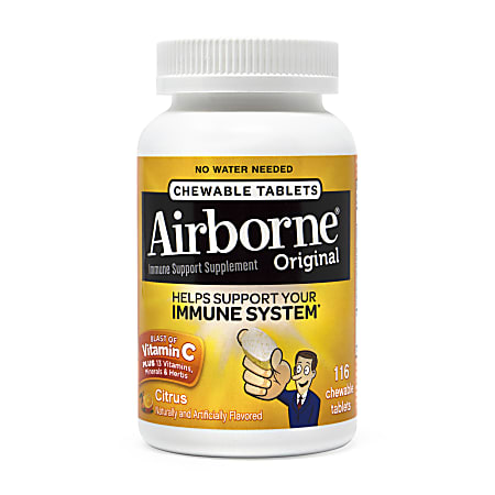 Airborne Immune Support Supplement Chewable Tablets, Pack Of 116