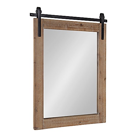 Uniek Kate And Laurel Cates Rectangle Mirror, 30-1/4”H x 24”W x 1-1/4”D, Rustic Brown