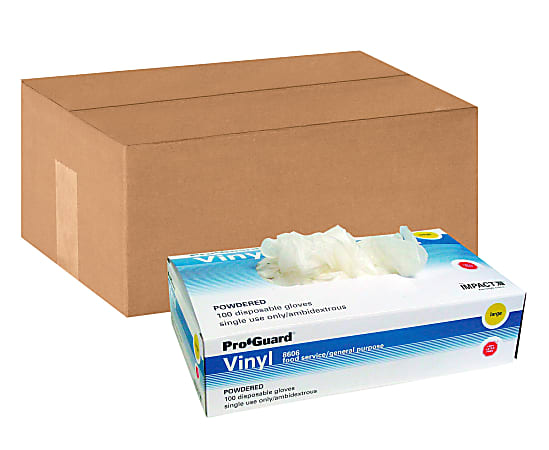 ProGuard Powdered General Purpose Gloves, Small, Clear, 100 Per Box, Case Of 10 Boxes