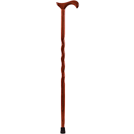 Brazos Walking Sticks™ Twisted Padauk Exotic Wood Cane With Derby Handle, 37"