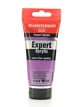 Amsterdam Expert Acrylic Paint Tubes, 75 mL, Permanent Violet Opaque, Pack Of 2