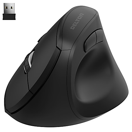Delton S12P Wireless Ergonomic Computer Mouse, Black