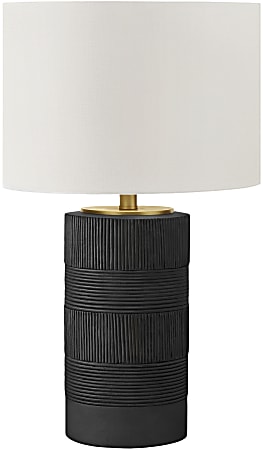 Monarch Specialties Mack Table Lamp, 24”H, Ivory/Black