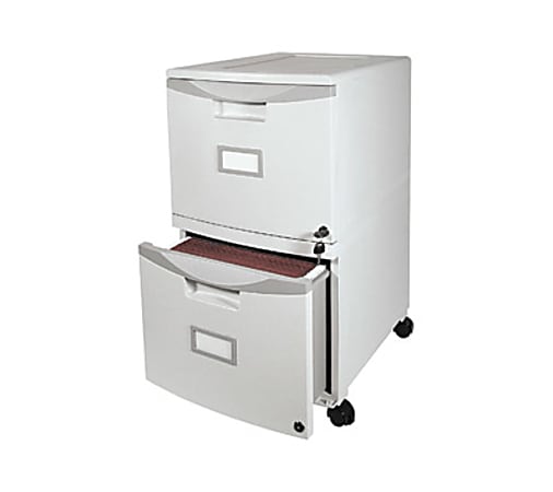 Storex 26"D Vertical 2-Drawer Single/Double Stackable File Cabinet Drawer, Gray