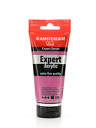 Amsterdam Expert Acrylic Paint Tubes, 75 mL, Permanent Red Violet Opaque, Pack Of 2