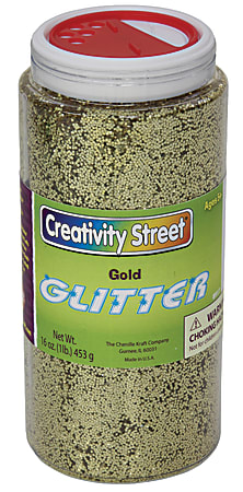 Creativity Street Assorted Shaker Jar Glitter - 16 oz - 1 Each - Gold