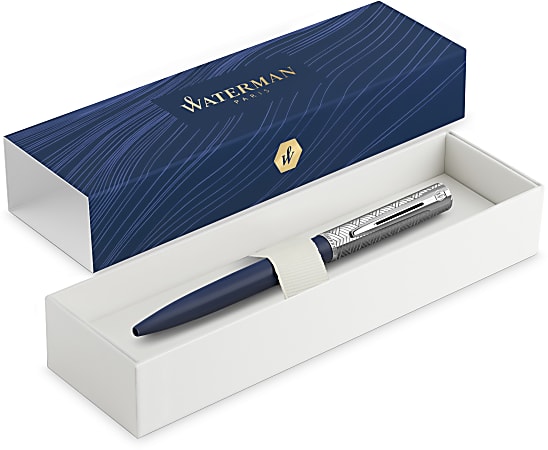 Waterman® Allure Deluxe Ballpoint Pen, Medium Point, 0.7 mm, Blue Lacquer Barrel, Blue Ink