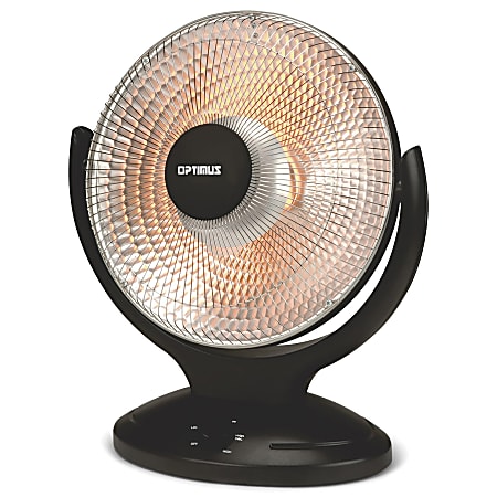 Optimus 14" Oscillating Dish Heater With Remote Control, Black