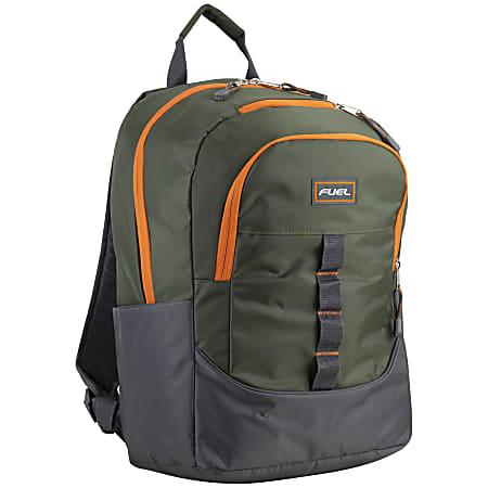 Fuel Access Backpack With 15.5" Laptop Pocket, Army Green/Orange