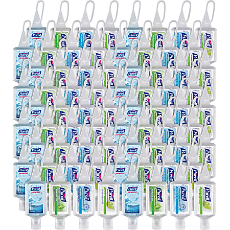 PURELL® Sanitizing Gel - Ocean Kiss, Revitalizing Rain, Aloe, Original Scent - 1 fl oz (29.6 mL) - Flip Top Bottle Dispenser - Kill Germs - Hand - Translucent - 72 / Carton