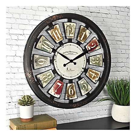FirsTime & Co.® Palette Plaques Plastic Wall Clock, Multicolor