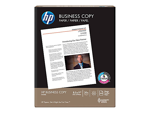 HP Business Copy Paper - Matte - Letter A Size (8.5 in x 11 in) - 75 g/m² - 20 lbs - 5000 sheet(s) multipurpose paper - for Officejet 20X, 38XX, 46XX, 52XX, 6000, 6000 E609, 68XX, 7000 E809
