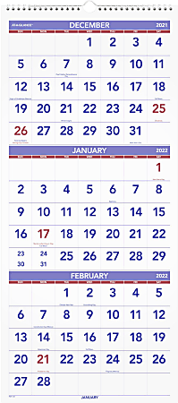 AT-A-GLANCE® 14-Month Reference Vertical Wall Calendar, 12" x 27", December 2021 To January 2023, PM1128