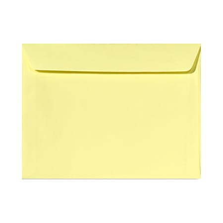LUX Booklet 9" x 12" Envelopes, Gummed Seal, Lemonade Yellow, Pack Of 1,000