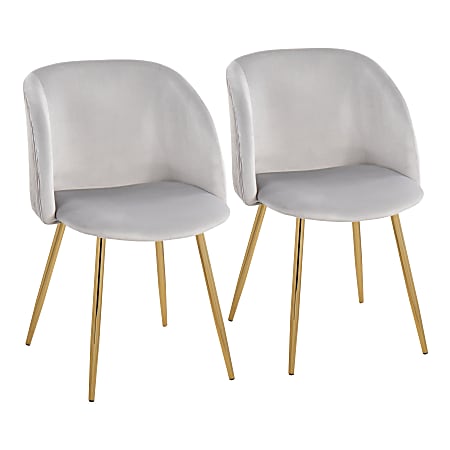 LumiSource Fran Dining Chairs, Gold/Silver, Set Of 2 Chairs