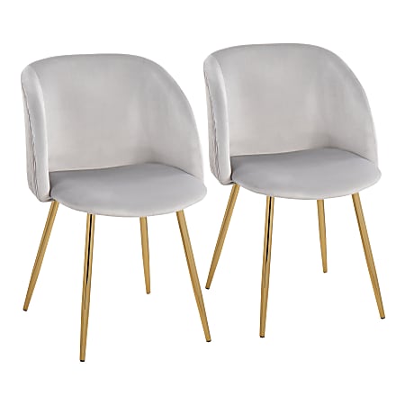 LumiSource Fran Dining Chairs GoldSilver Set Of 2 Chairs Office