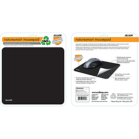 Allsop Soft Cloth Mouse Pad 8 x 8.75 Black 28229 - Office Depot