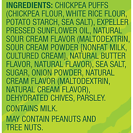 Orchard Valley Harvest Sour Cream and Chive Chickpea Chips - Gluten-free, Individually Wrapped - Sour Cream & Onion - 1 Serving Bag - 3.50 oz - 6 / Carton