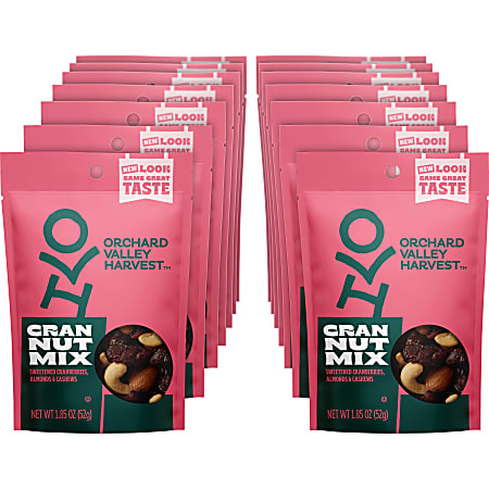 Orchard Valley Harvest Cran Nut Mix - Gluten-free, No Artificial Color, No Artificial Flavor, Preservative-free, Resealable Bag - Crunch, Dried Cranberries, Almond, Cashew, Sweet & Salty, Fruit - 1 Serving Bag - 1.85 oz - 14 / Carton