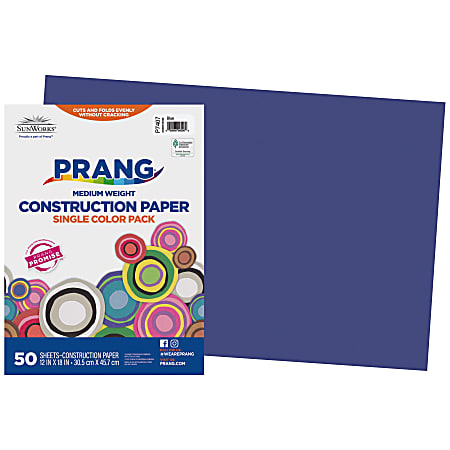 Prang® Construction Paper, 12" x 18", Blue, Pack Of 50