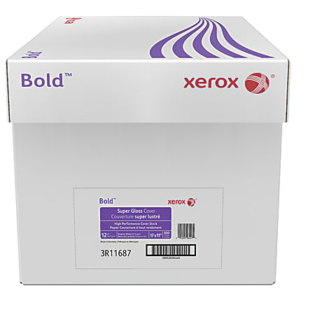 Xerox® Bold Digital™ Super Gloss Cover Copy Paper, Ledger Size (11" x 17"), 92 (U.S.) Brightness, FSC® Certified, White, 200 Sheets Per Pack, Case Of 4 Reams