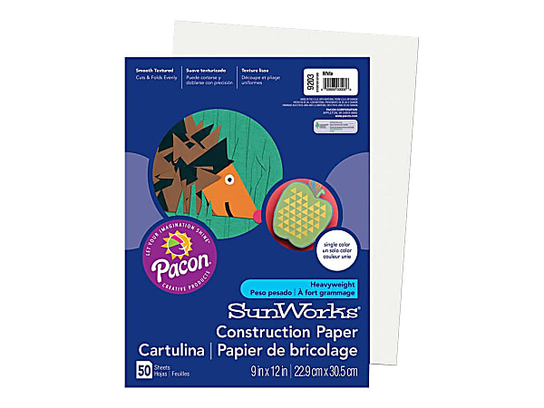 Prang® Construction Paper, 9" x 12", White, Pack Of 50, 9203