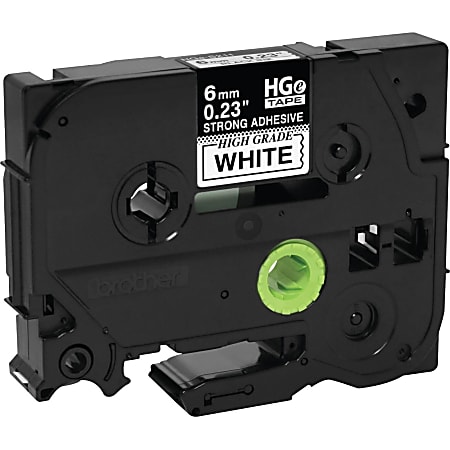 Brother HGES2115PK Black on White Extra-Strength Adhesive Label Tape - x 15/64" Width - Thermal Transfer - White - 5 Pack - HGES2115PK