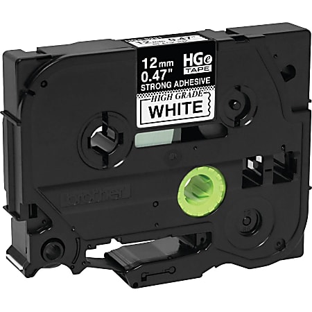Brother HGES2315PK Black on White Extra-Strength Adhesive Label Tape - x 15/32" Width - Thermal Transfer - White - 5 / Pack - HGES2315PK