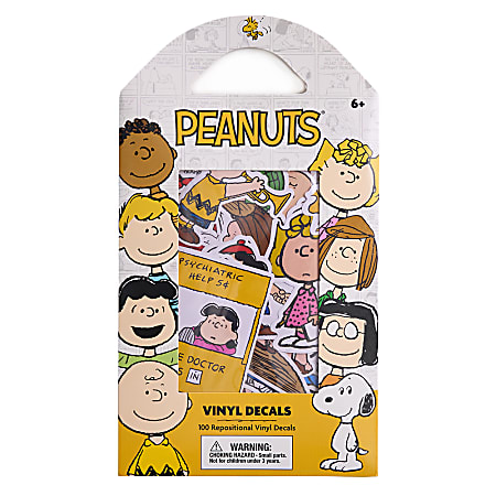 Innovative Designs Licensed Vinyl Decal Stickers, 100 Count, Peanuts, Quantity 1 Pack, 721187PEAOD