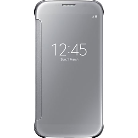Samsung S-View Carrying Case (Flip) for Smartphone - Clear Silver
