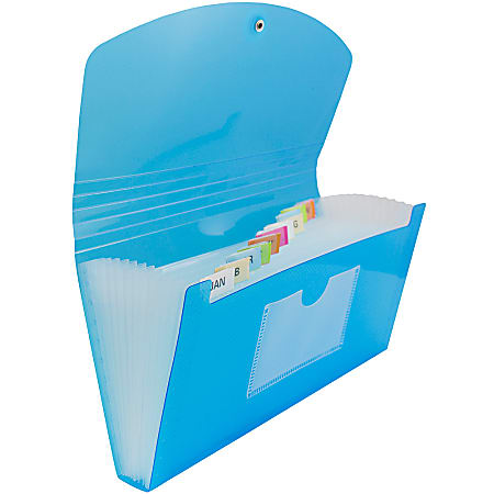 JAM Paper® Expanding File, 6” Expansion, 4-1/2” x 7”, Blue