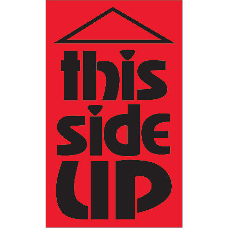 Tape Logic® Preprinted Shipping Labels, DL1078, This Side Up, Rectangle, 3" x 5", Fluorescent Red, Roll Of 500