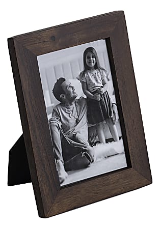 Realspace® Acadia Wood Picture Frame, 5-3/4" x 7-3/4", Matted For 4" x 6", Walnut