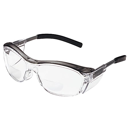 3M™ Nuvo™ Reader Protective Eyewear, +2 Diopter, Translucent Gray Frame Clear Lens, Pack Of 20