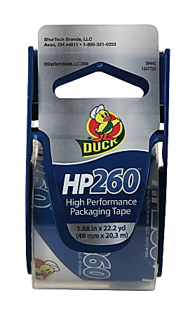 Duck® HP260 High Performance Packaging Tape, 1 7/8" x 22 1/4 Yd, Clear