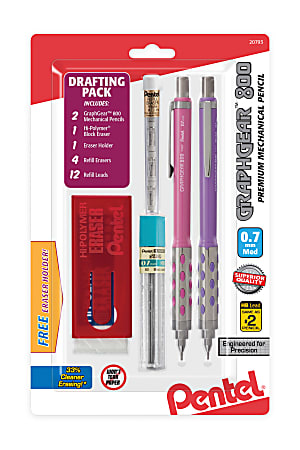 Pentel® Graph Gear Mechanical Drafting Pencil, 0.7 mm, Gray Barrel