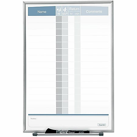 Quartet® Matrix® In/Out Board, 16" x 11", Aluminum Frame With Silver Finish