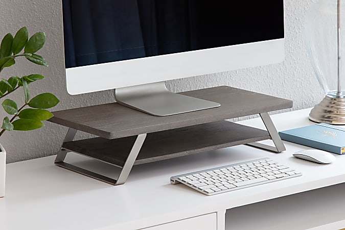 Realspace Orix WoodMetal Monitor Stand With Shelf 5 H x 21 12 W x