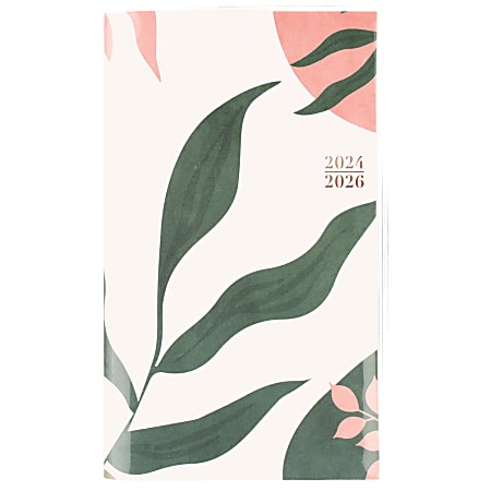 2024-2026 Cambridge® Haven 2-Year Monthly Academic Planner, 3-1/2" x 6", Floral, July 2024 To June 2026, 1714-021A