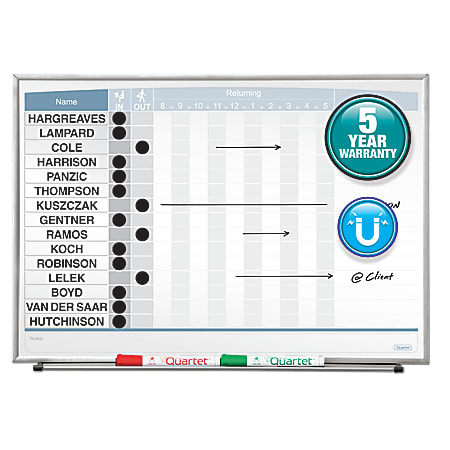 Quartet® Matrix® Magnetic Dry-Erase In/Out Board, 23" x 16", Aluminum Frame With Silver Finish