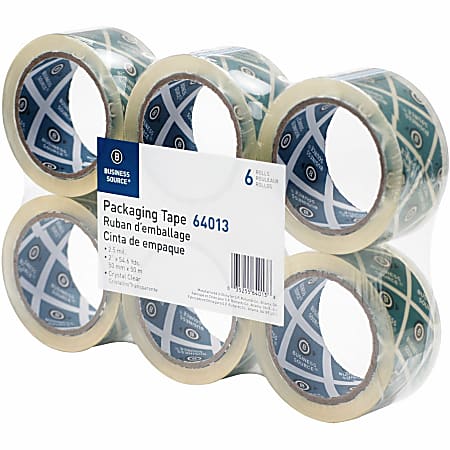 Business Source Crystal Clear Packaging Tape - 55 yd Length x 2 Business Source Crystal Clear Packaging Tape - 55 yd Length x 2