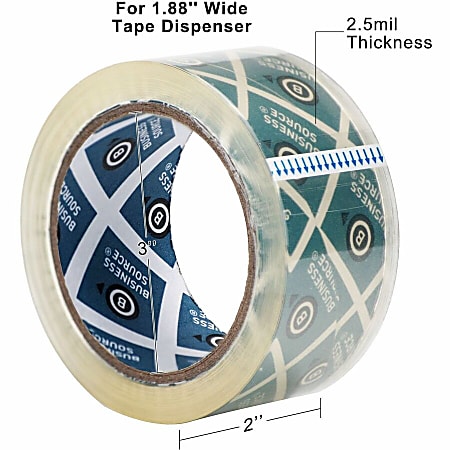 Business Source Crystal Clear Packaging Tape - 55 yd Length x 2 Business Source Crystal Clear Packaging Tape - 55 yd Length x 2