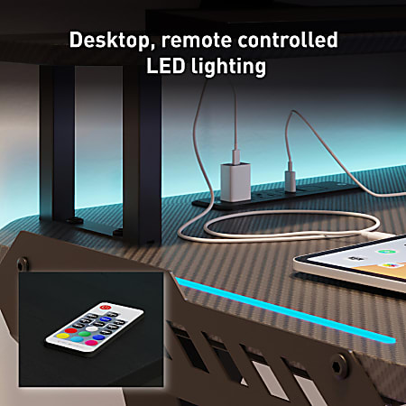 RS Gaming Venno 2.0 RGB Gaming Computer Desk with Hutch Integrated ...