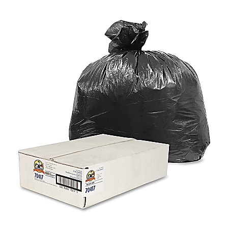 Genuine Joe® 0.35-mil Linear Low-Density Trash Liners, 10 Gallons, 24" x 23", Black, Carton Of 1000
