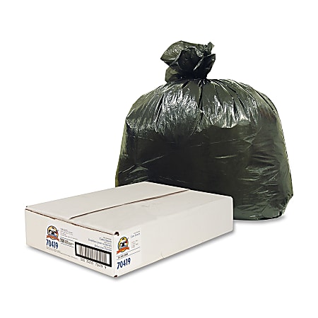 Genuine Joe Linear Low-Density Trash Liners, 31-33 Gallons, Black, Carton Of 250
