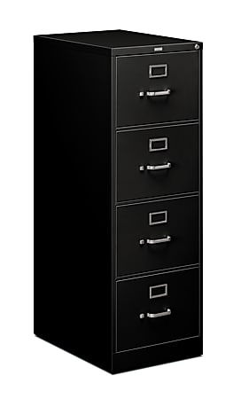 HON® 510 25"D Vertical 4-Drawer File Cabinet, Legal, Black