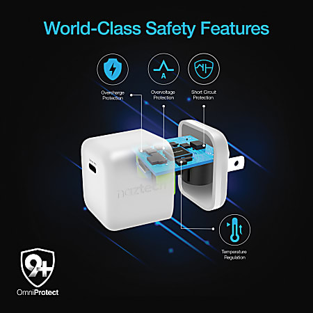 Naztech 30 Watt Power Delivery Wall Charger For USB C And