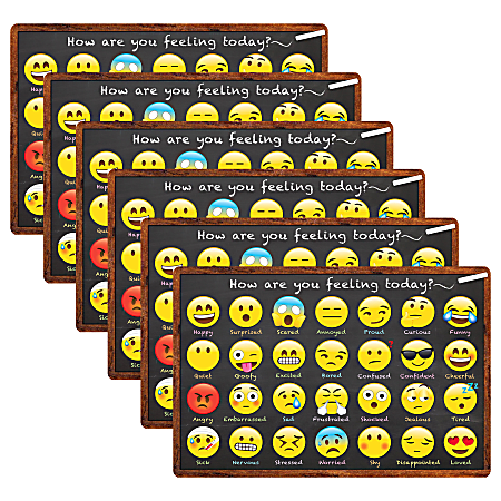 Ashley Smart Poly Computer Mouse Pad, 8" x 10", How Are You Feeling, Pack Of 6 Mouse Pads
