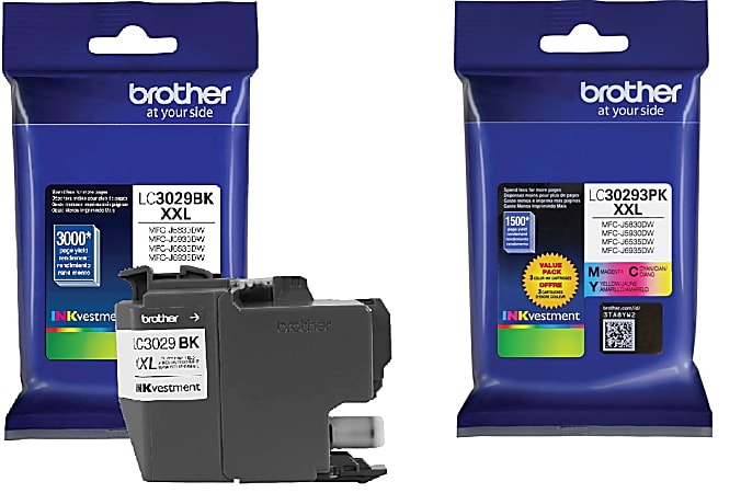 Brother® LC3029 Ultra-High-Yield Black And Cyan, Magenta, Yellow Ink Cartridges, Pack Of 4, LC3029SET-OD
