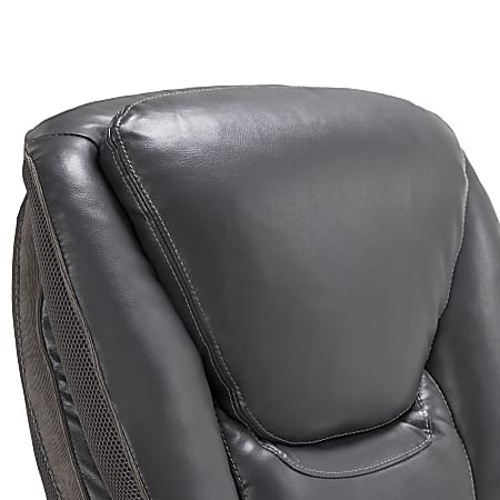 Serta Smart Layers Hensley Big Tall Ergonomic Bonded Leather High Back Chair Dark Gray Silver